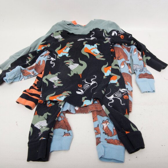 Carter’s Just One You Baby Boy Pjs 12M – 4 Two-Pc Sets – Halloween Dinos Animals - Picture 6 of 6